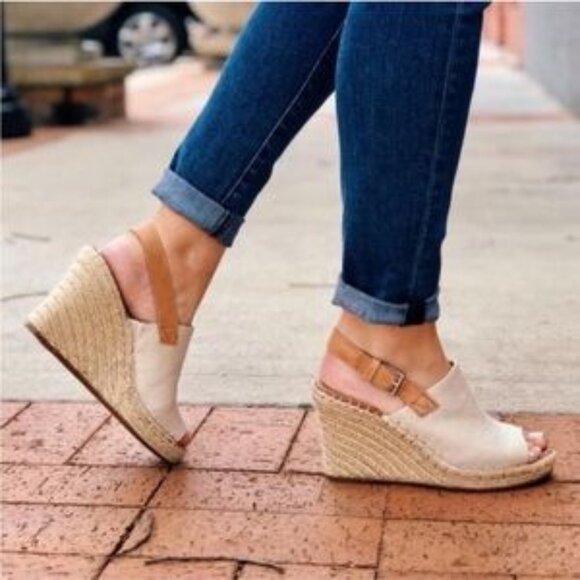 TOMS Monica Espadrille Wedge Sandals-Size 9 - Picture 1 of 9